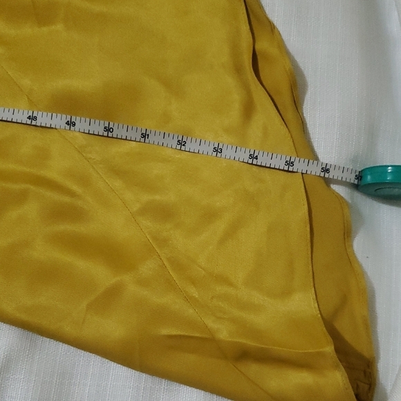 NWT Zara Midi Satin Effect Slip Dress Summer Mustard Yellow Gold Size M - Picture 15 of 15